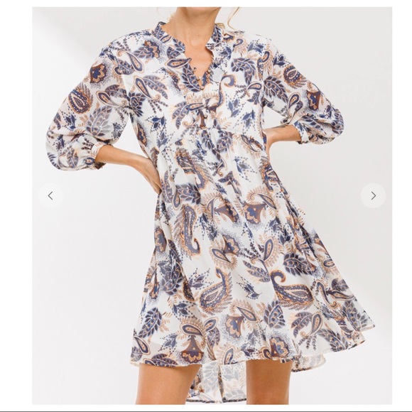 34 Boho Chic Geometric Pattern Tiered Dress - Picture 4 of 6